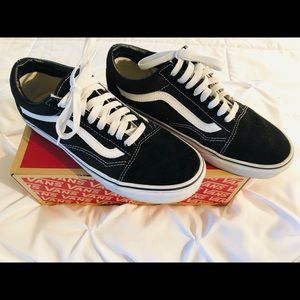 Old Skool Black and White Vans
